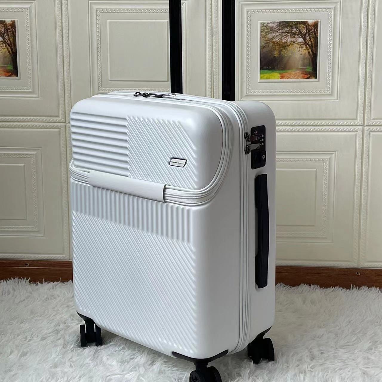 スーツケース キャリーケース 機内持込 フロントオープン USBポート付き 軽量 キャリーバッグ トップオープン 多収納ポケット ファスナー 静音 小型 TSAロック付 旅行 出張