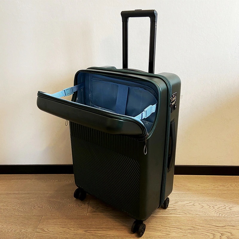 スーツケース キャリーケース 機内持込 フロントオープン USBポート付き 軽量 キャリーバッグ トップオープン 多収納ポケット ファスナー 静音 小型 TSAロック付 旅行 出張