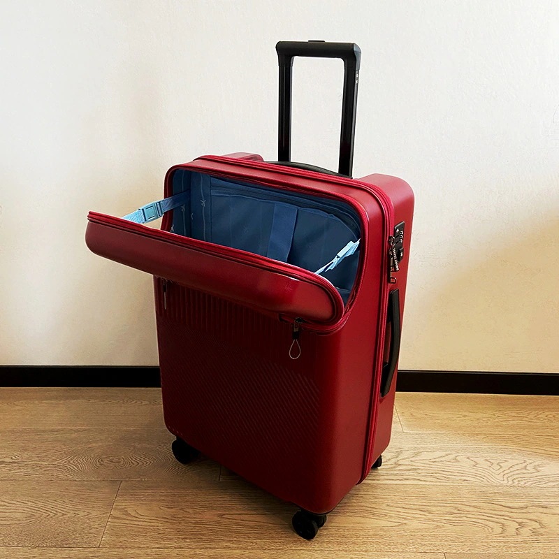 スーツケース キャリーケース 機内持込 フロントオープン USBポート付き 軽量 キャリーバッグ トップオープン 多収納ポケット ファスナー 静音 小型 TSAロック付 旅行 出張