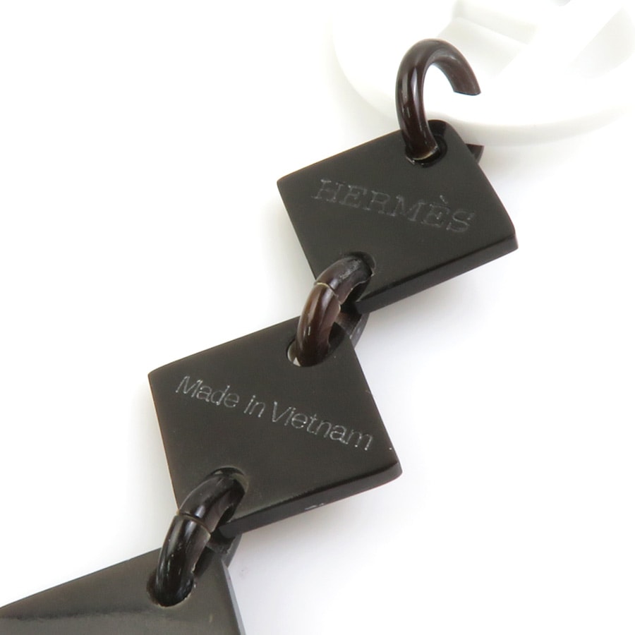 エルメス HERMES ネックレス バッファローホーン/ラッカーウッド ホワイト×ブラウン ユニセックス h31368a