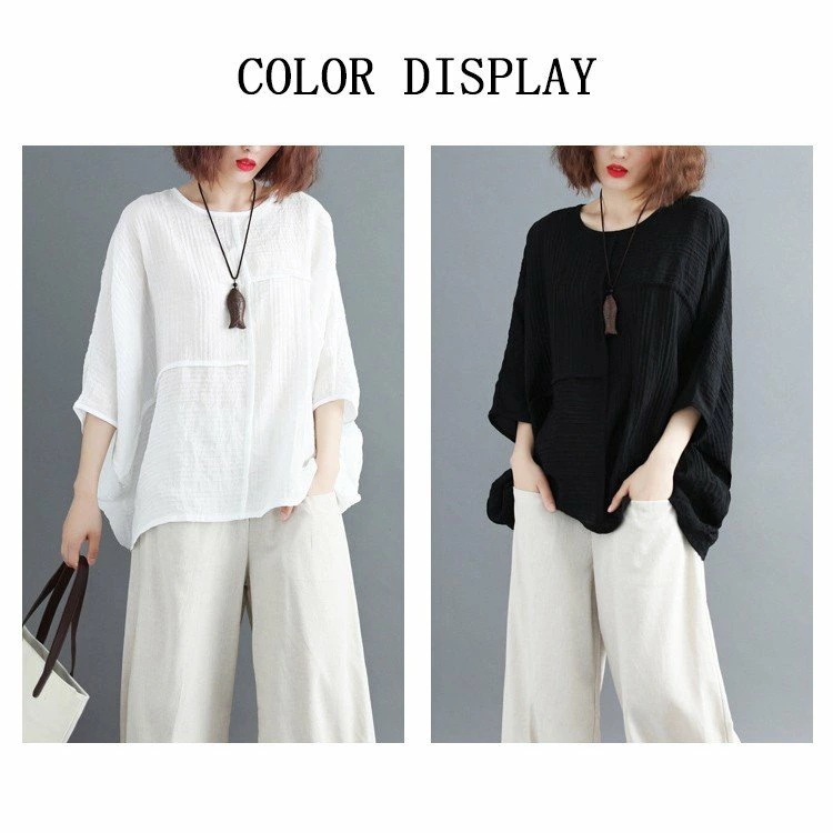 シャツ レディース ブラウス トップス 春 夏 プルオーバー ラウンドネック 7分袖 ドルマンスリーブ 無地 綿麻混 コットンリネン tシャツ 30代 40代 バレンタイン 2023 プレゼント シャツ レディース ブラウス トップス 春 夏 プルオーバー ラウンドネック 7分袖 ドルマンスリーブ 無地 綿麻混 コットンリネン tシャツ 30代 40代 バレンタイン 2023 プレゼント