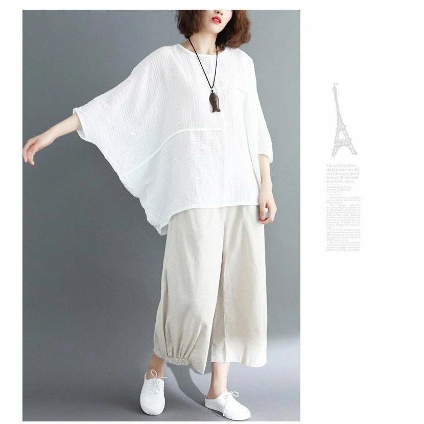 シャツ レディース ブラウス トップス 春 夏 プルオーバー ラウンドネック 7分袖 ドルマンスリーブ 無地 綿麻混 コットンリネン tシャツ 30代 40代 バレンタイン 2023 プレゼント シャツ レディース ブラウス トップス 春 夏 プルオーバー ラウンドネック 7分袖 ドルマンスリーブ 無地 綿麻混 コットンリネン tシャツ 30代 40代 バレンタイン 2023 プレゼント
