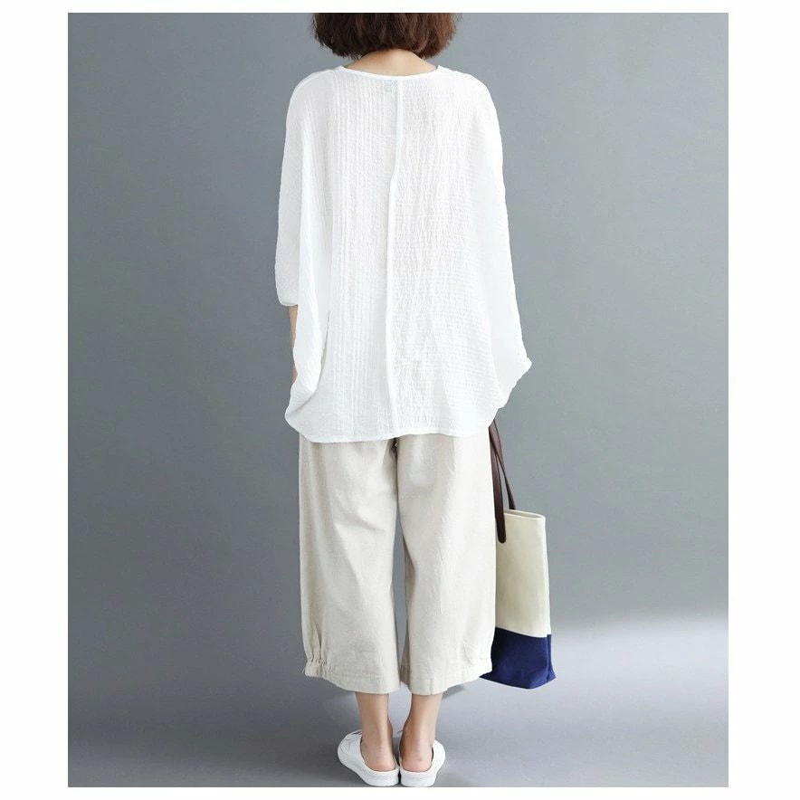 シャツ レディース ブラウス トップス 春 夏 プルオーバー ラウンドネック 7分袖 ドルマンスリーブ 無地 綿麻混 コットンリネン tシャツ 30代 40代 バレンタイン 2023 プレゼント シャツ レディース ブラウス トップス 春 夏 プルオーバー ラウンドネック 7分袖 ドルマンスリーブ 無地 綿麻混 コットンリネン tシャツ 30代 40代 バレンタイン 2023 プレゼント