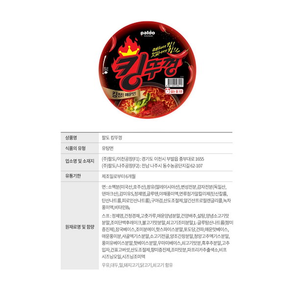 Qoo10] Paldo ワントゥッコン4種 3個/4個 韓国ラー