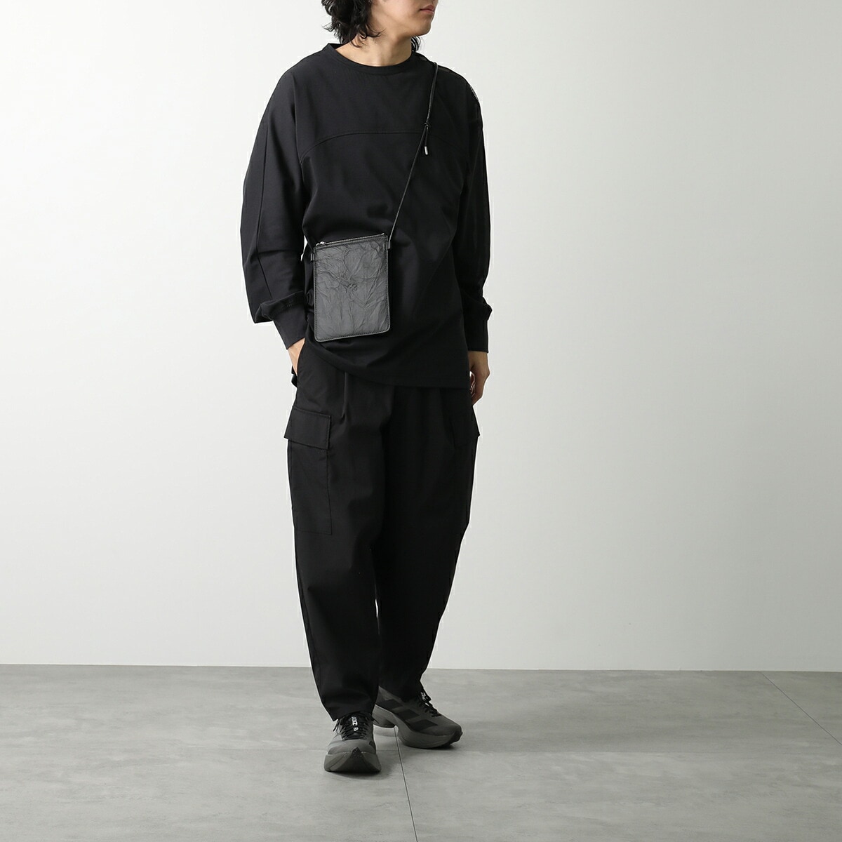 Y-3 ワイスリー ショルダーバッグ CROSS BODY クロスボディ JD2914 メンズ ロゴ レザー ポシェット 鞄 BLACK/NOIR