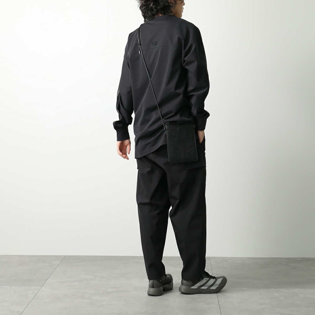 Y-3 ワイスリー ショルダーバッグ CROSS BODY クロスボディ JD2914 メンズ ロゴ レザー ポシェット 鞄 BLACK/NOIR