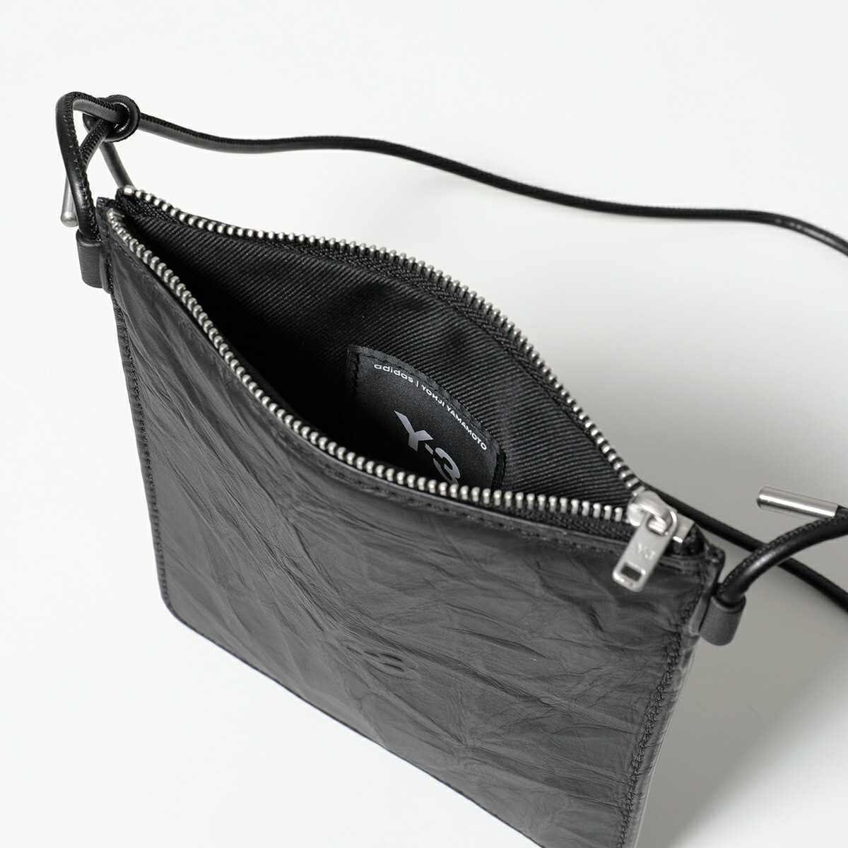 Y-3 ワイスリー ショルダーバッグ CROSS BODY クロスボディ JD2914 メンズ ロゴ レザー ポシェット 鞄 BLACK/NOIR
