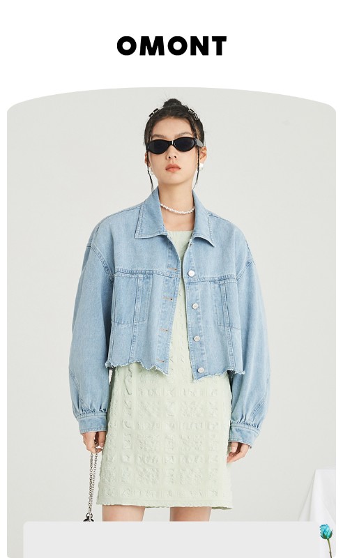 オーモント エッグタルト レトロ イレギュラー ショート 切りっぱなし デニムジャケット レディース 春 薄手 新作 スリム デニムジャケット オーモント エッグタルト レトロ イレギュラー ショート 切りっぱなし デニムジャケット レディース 春 薄手 新作 スリム デニムジャケット