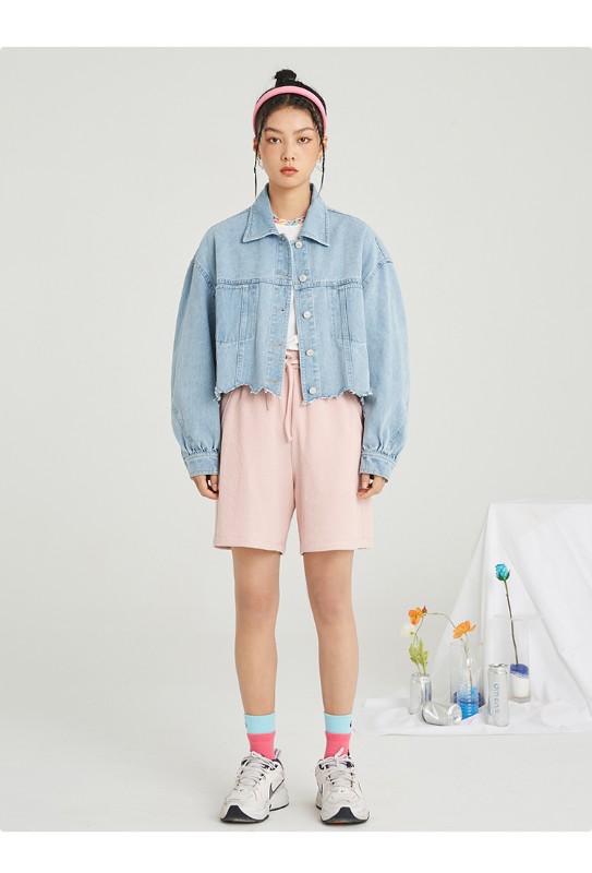 オーモント エッグタルト レトロ イレギュラー ショート 切りっぱなし デニムジャケット レディース 春 薄手 新作 スリム デニムジャケット オーモント エッグタルト レトロ イレギュラー ショート 切りっぱなし デニムジャケット レディース 春 薄手 新作 スリム デニムジャケット