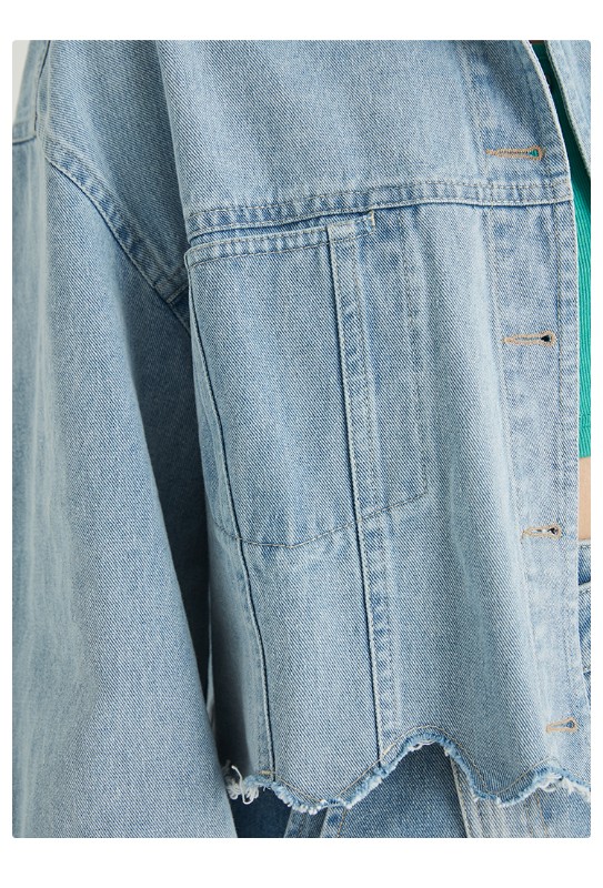 オーモント エッグタルト レトロ イレギュラー ショート 切りっぱなし デニムジャケット レディース 春 薄手 新作 スリム デニムジャケット オーモント エッグタルト レトロ イレギュラー ショート 切りっぱなし デニムジャケット レディース 春 薄手 新作 スリム デニムジャケット