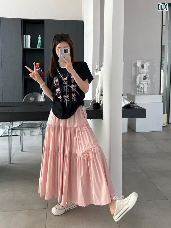 Qoo10] レディース スカート ハイウエスト モモ