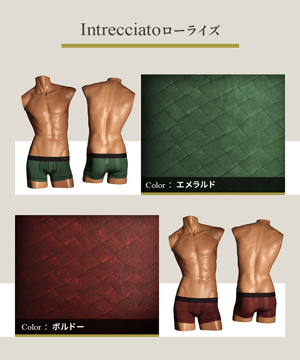 Intrecciato メンズ ローライズ ボクサーパンツ Intrecciato メンズ ローライズ ボクサーパンツ