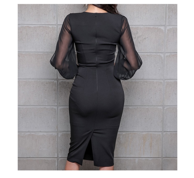 ワンピース ドレス 大人 セクシー シースルー パーティ ブラック 二次会 ワンピース 韓国版 OL