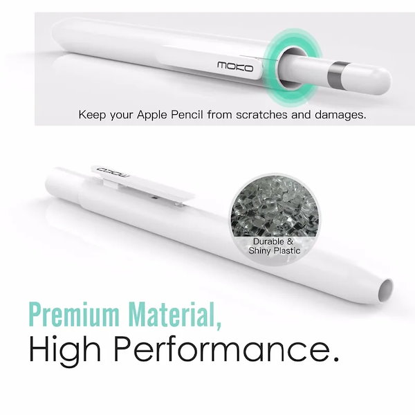 Apple Pencil用moko保護ケース、クリップ内蔵ペンシルケース、格納式チップ保護、スプリングボタン、昆虫キャップ