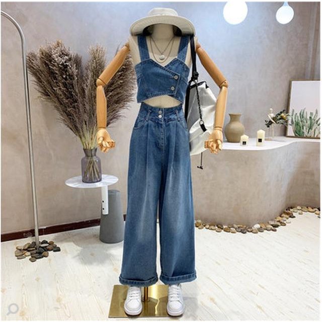当店限定販売 レディース セットアップ ファッション 春 秋 夏服 女性 デニムパンツ キャミソール デニム ワイドパンツ ワイドパンツルック 50代 40代 30代 代 その他 アウター サイズ S Qualitygb Do