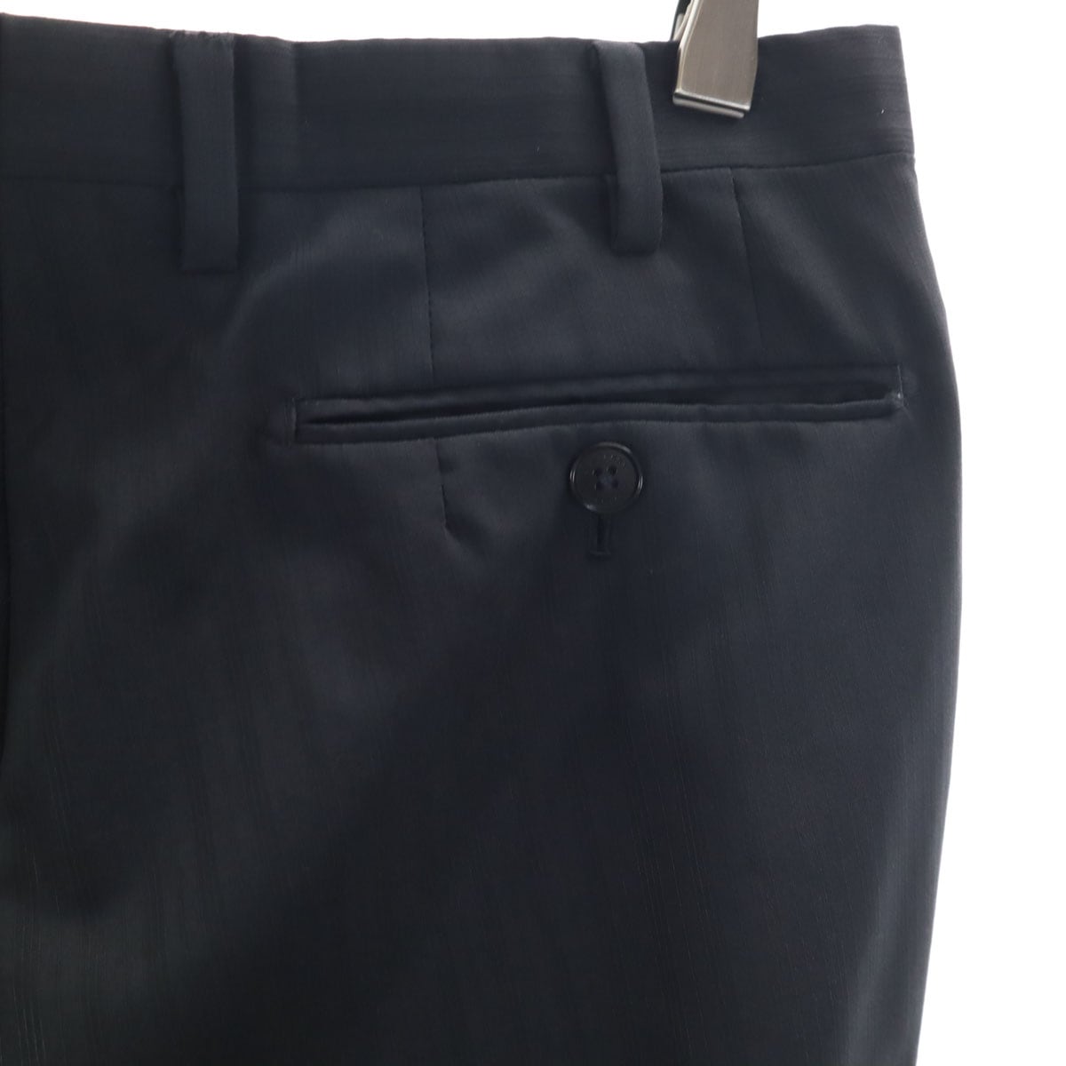 BURBERRY BLACK LABEL バーバリーブラックレーベル 日本製 ストライプ柄 スラックスパンツ 36R ブラック 三陽商会 レディース 古着