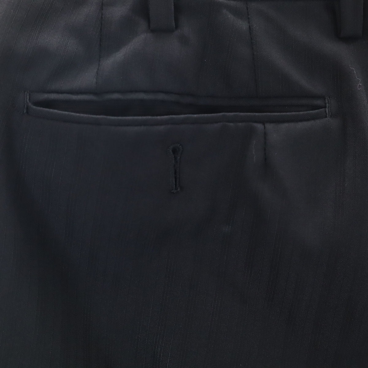 BURBERRY BLACK LABEL バーバリーブラックレーベル 日本製 ストライプ柄 スラックスパンツ 36R ブラック 三陽商会 レディース 古着