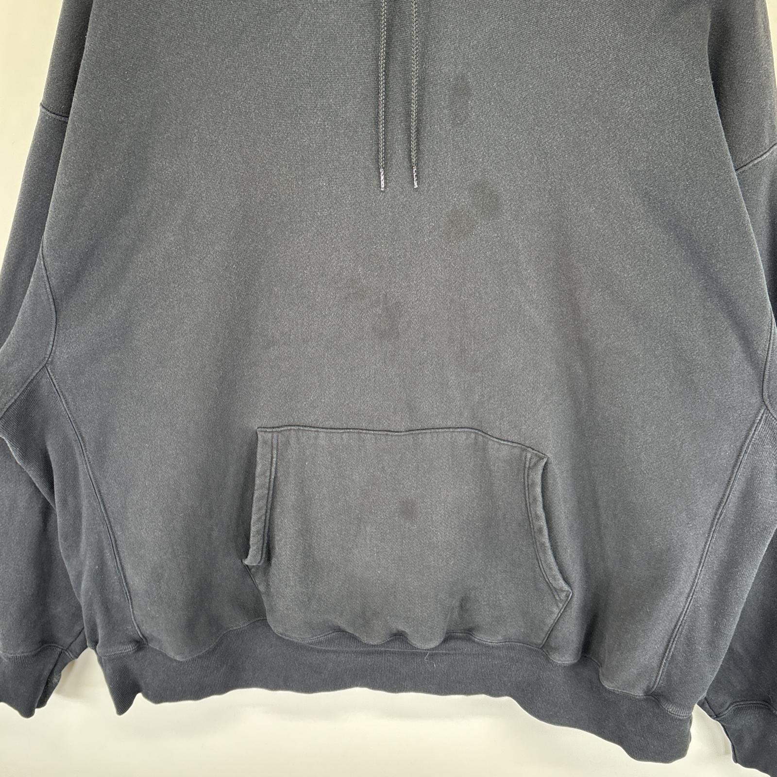 古着 パーカー プレミアムリバースウィーブ 目無し スウェット フーディ 大きいサイズ XXXXL ブラック メンズ