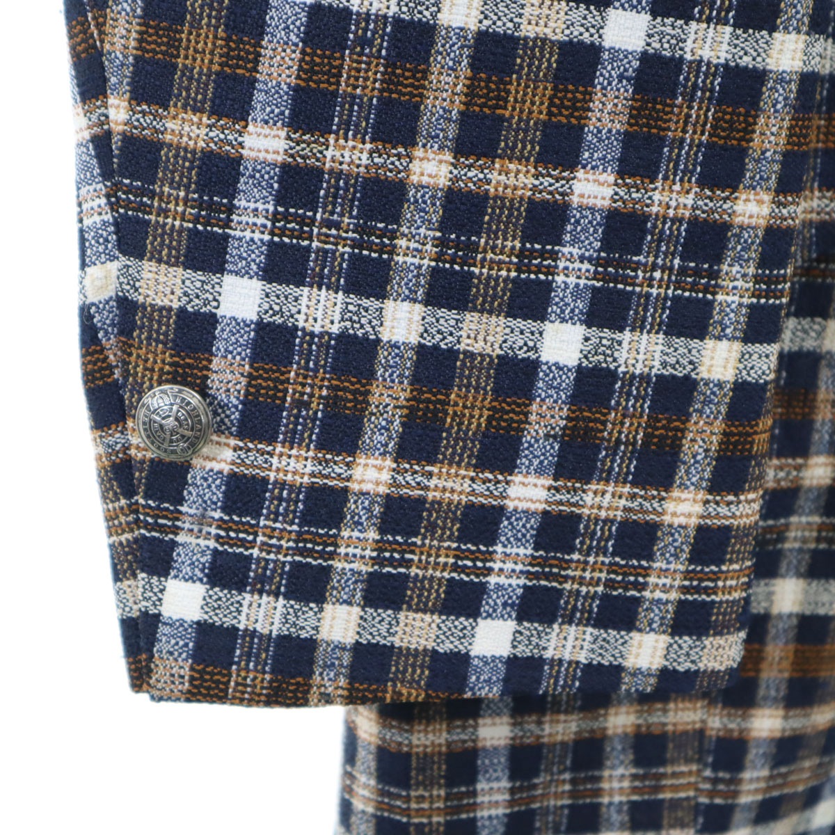 80s ヴィンテージ ユニオンチケット チェック柄 テーラードジャケット ブラウン メンズ 古着