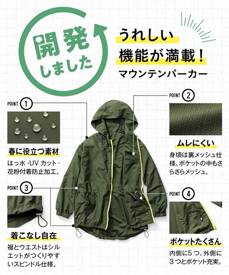 ジャンパーブルゾン 大きいサイズ ８ポケットはっ水マウンテンパーカー 花粉対策