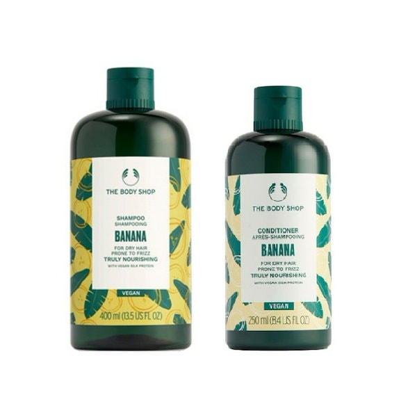 [THE BODY SHOP]ジンジャースカルプケアシャンプー 400ml + コンディショナー 400ml 大容量 セット / Banana  シャンプー400ml + コンディショナー250ml