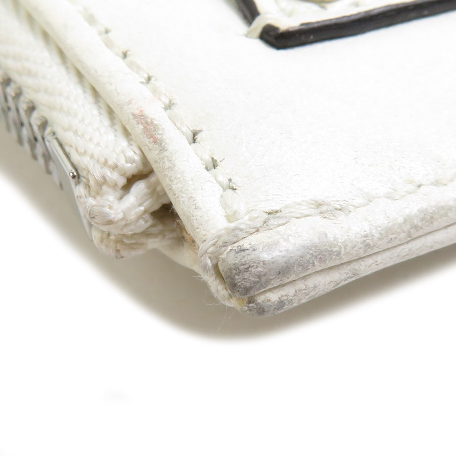 ジミーチュウ JIMMY CHOO コインケース レザー/メタル ホワイト シルバー×ゴールド ユニセックス r10464a