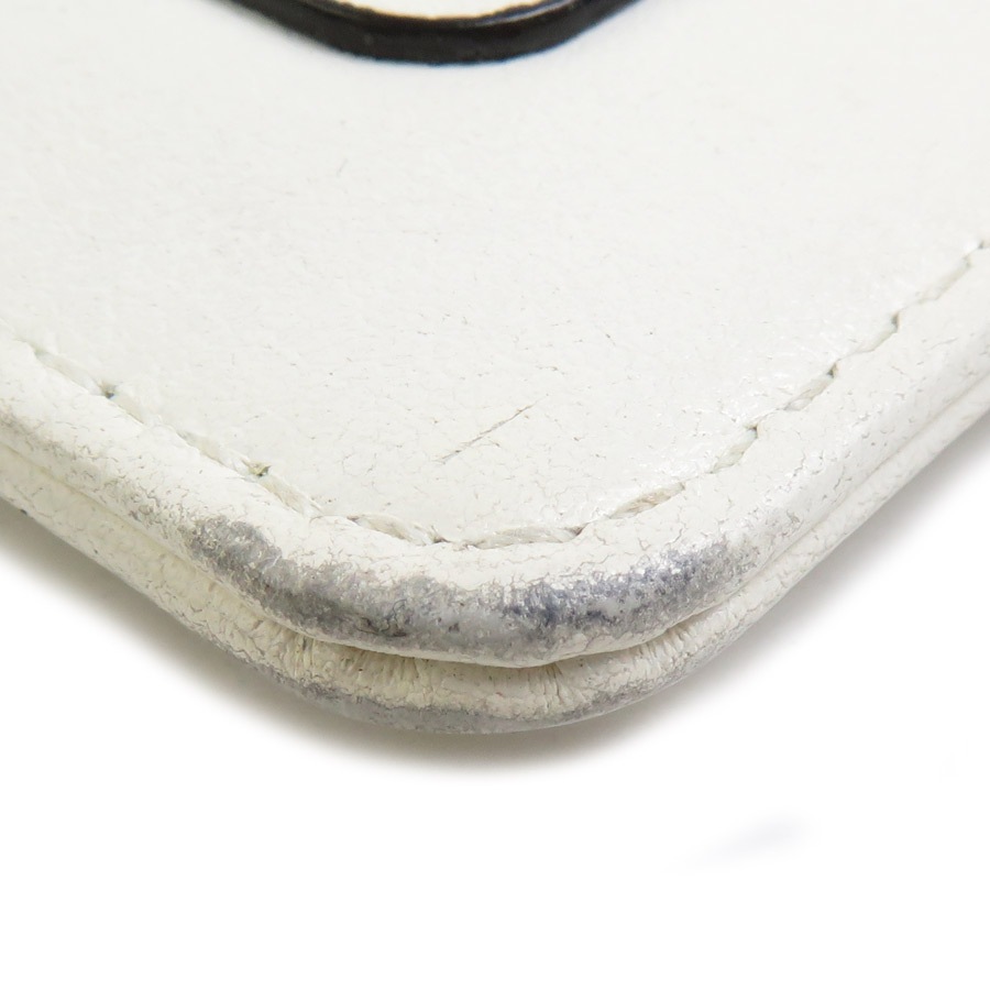 ジミーチュウ JIMMY CHOO コインケース レザー/メタル ホワイト シルバー×ゴールド ユニセックス r10464a