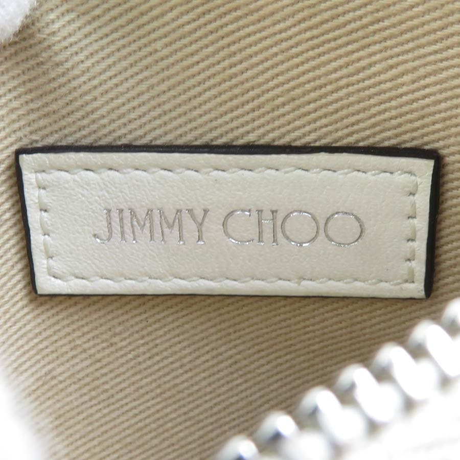 ジミーチュウ JIMMY CHOO コインケース レザー/メタル ホワイト シルバー×ゴールド ユニセックス r10464a