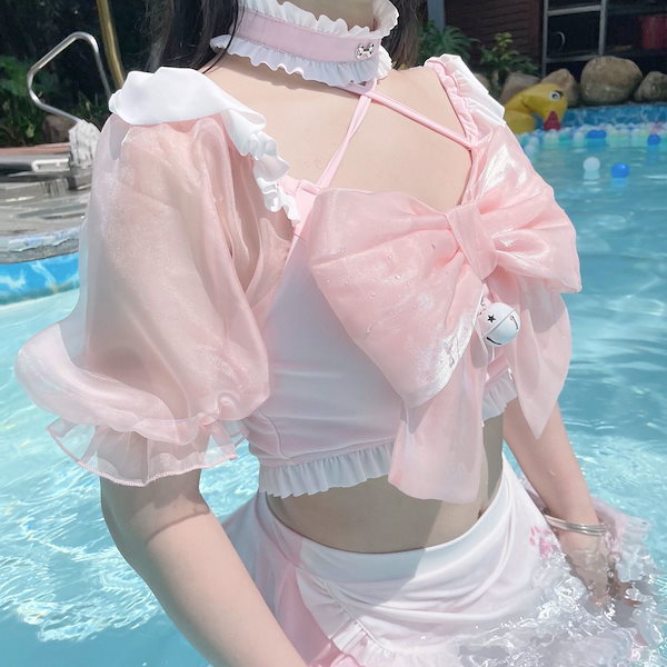 Qoo10] ジェミニロリータサマーメイド水着ボウノッ