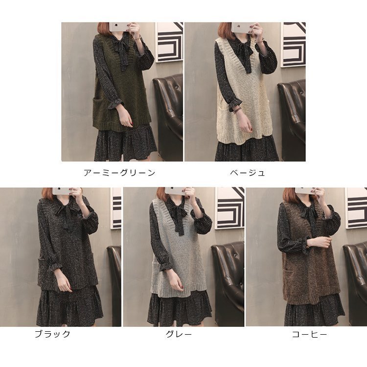 セットアップ レディース 40代 秋冬 新作 ニット 長袖 ワンピース チェック柄 カジュアル セッ セットアップ レディース 40代 秋冬 新作 ニット 長袖 ワンピース チェック柄 カジュアル セッ