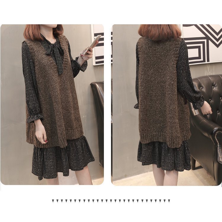 セットアップ レディース 40代 秋冬 新作 ニット 長袖 ワンピース チェック柄 カジュアル セッ セットアップ レディース 40代 秋冬 新作 ニット 長袖 ワンピース チェック柄 カジュアル セッ