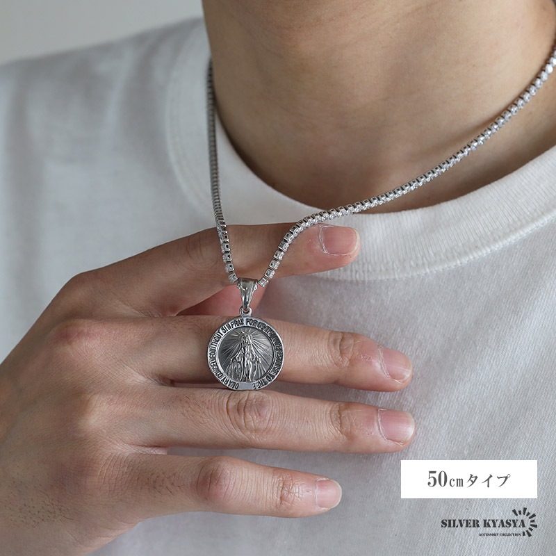 ステンレス マリアネックレス テニス [n903]