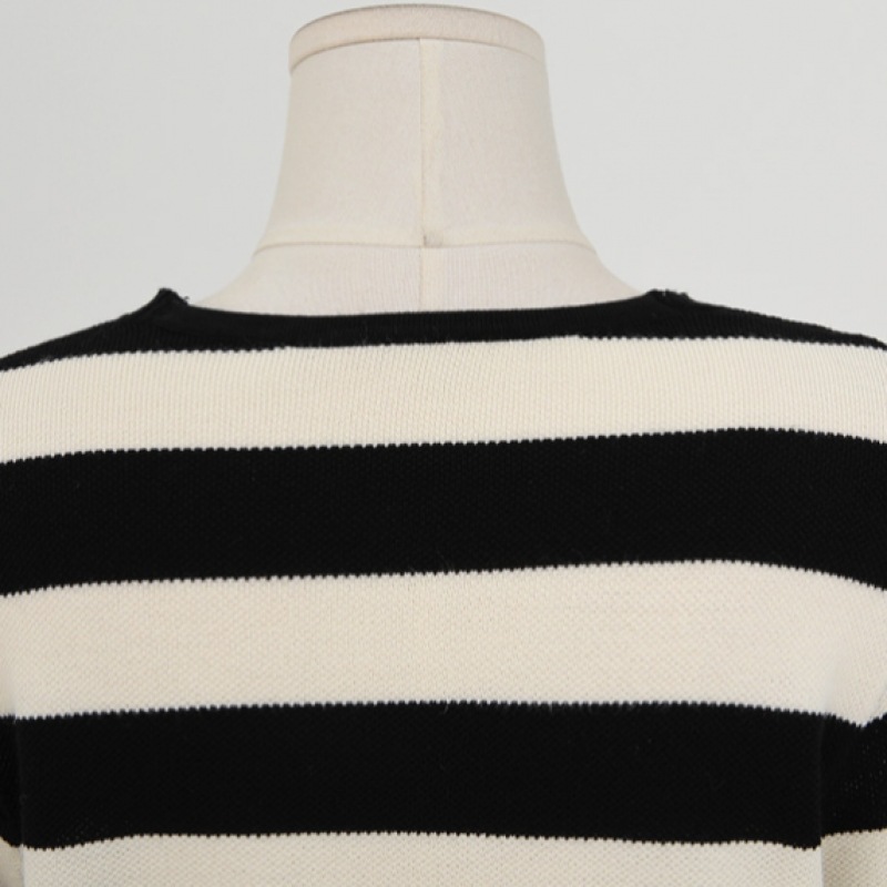 Click & Funny シルクビスコースストライプニット Click & Funny シルクビスコースストライプニット