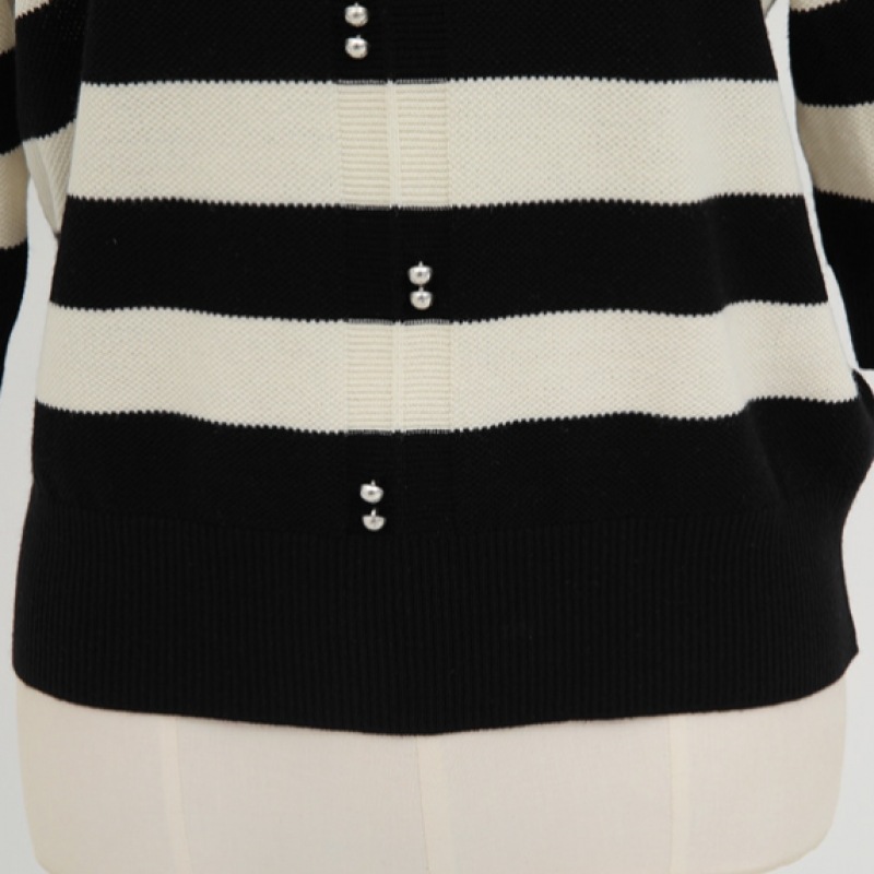 Click & Funny シルクビスコースストライプニット Click & Funny シルクビスコースストライプニット