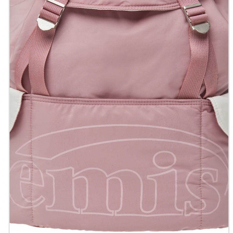 バックパック・リュック EMIS OUT LINE LOGO BACKPACKPINK DOUBLE POCKET BACKPACK-PINK - EMIS