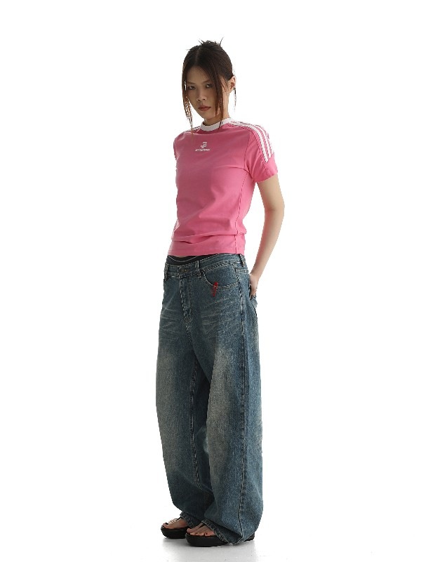 夏 ファッション ブランド 三節 SPORT ショルダー ミニ半袖トップ レディース ショート スリム Tシャツ 夏 ファッション ブランド 三節 SPORT ショルダー ミニ半袖トップ レディース ショート スリム Tシャツ