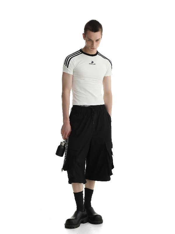 夏 ファッション ブランド 三節 SPORT ショルダー ミニ半袖トップ レディース ショート スリム Tシャツ 夏 ファッション ブランド 三節 SPORT ショルダー ミニ半袖トップ レディース ショート スリム Tシャツ