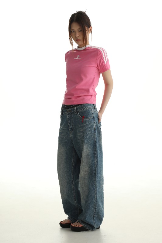 夏 ファッション ブランド 三節 SPORT ショルダー ミニ半袖トップ レディース ショート スリム Tシャツ 夏 ファッション ブランド 三節 SPORT ショルダー ミニ半袖トップ レディース ショート スリム Tシャツ