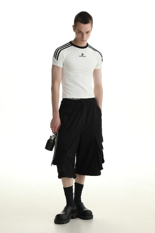 夏 ファッション ブランド 三節 SPORT ショルダー ミニ半袖トップ レディース ショート スリム Tシャツ 夏 ファッション ブランド 三節 SPORT ショルダー ミニ半袖トップ レディース ショート スリム Tシャツ