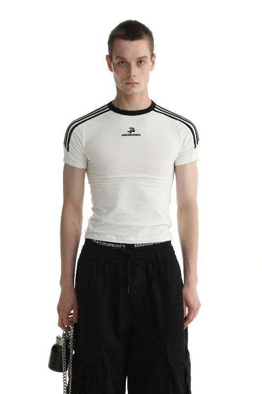 夏 ファッション ブランド 三節 SPORT ショルダー ミニ半袖トップ レディース ショート スリム Tシャツ 夏 ファッション ブランド 三節 SPORT ショルダー ミニ半袖トップ レディース ショート スリム Tシャツ