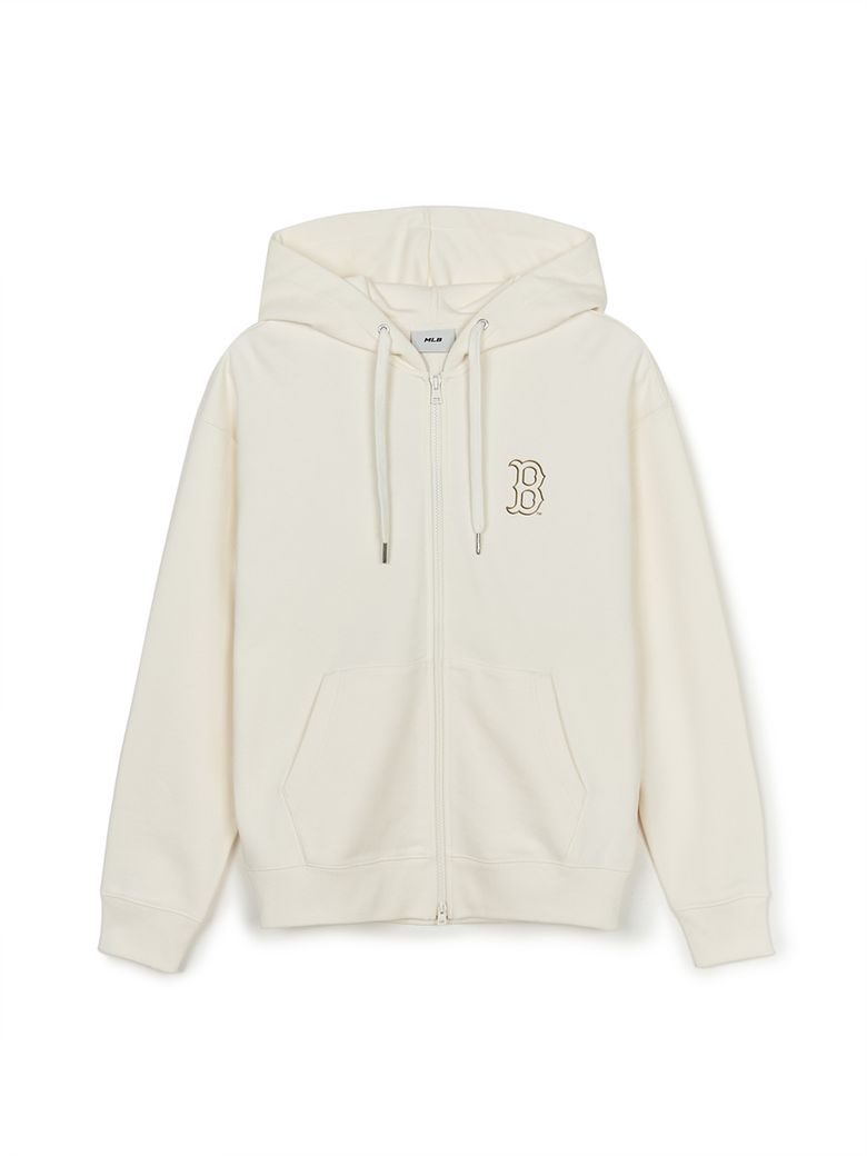 MLB公式正規品 Basic Mega Logo Hooded Zip-Up BOS (Cream)