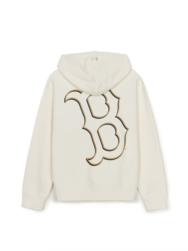 MLB公式正規品 Basic Mega Logo Hooded Zip-Up BOS (Cream)