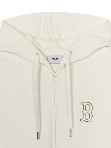 MLB公式正規品 Basic Mega Logo Hooded Zip-Up BOS (Cream)
