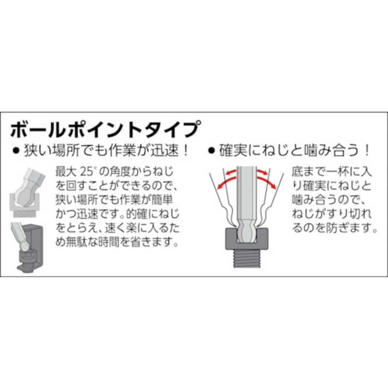 トラスコ中山　ロングボールポイント六角棒セット 9本組　GXBL9S