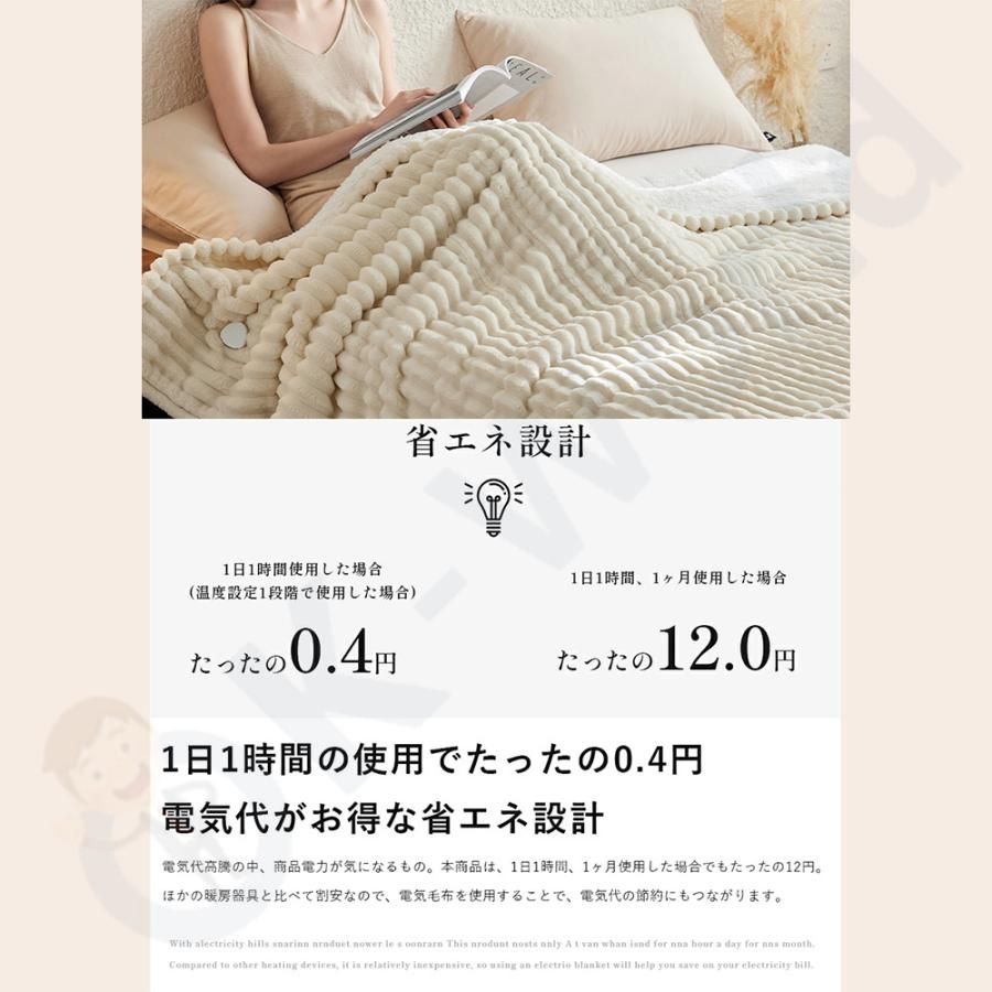 電気毛布 電気ブランケット 毛布 敷き毛布 掛け敷き兼用 213*229cm 速暖 定時 洗える 5段階温度調整 敷きフランネル 電気ひざ掛け 防寒対策 ふわふわ 2024 即納