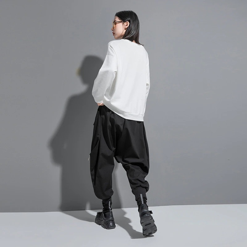 2024欧米春秋せラウンドネック トップス大きいサイズ tシャツ黒白長袖ロングTシャツ上着スウエット 2024欧米春秋せラウンドネック トップス大きいサイズ tシャツ黒白長袖ロングTシャツ上着スウエット