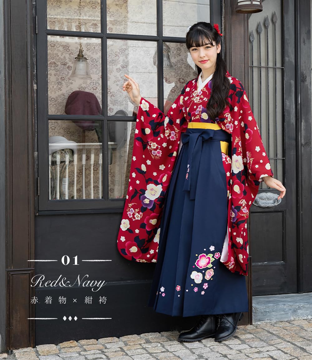 アリサナ] 袴 小学生 セット 卒業式 女の子 着付け不要 簡単 (着物+