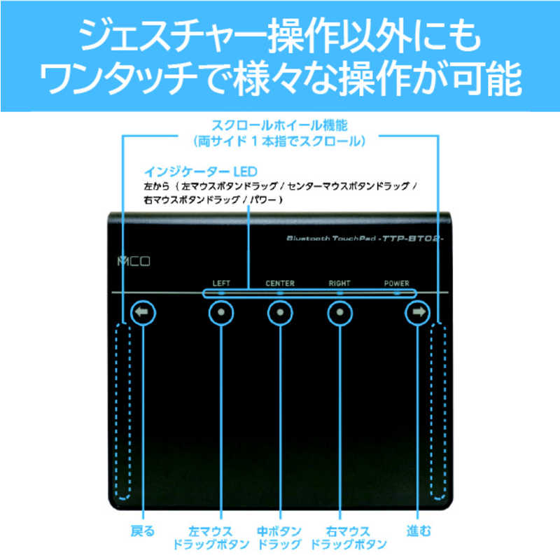 ナカバヤシ 高精度ワイヤレスタッチパッド 7インチ Bluetooth接続 ブラック TTP-BT02/BK ナカバヤシ 高精度ワイヤレスタッチパッド 7インチ Bluetooth接続 ブラック TTP-BT02/BK