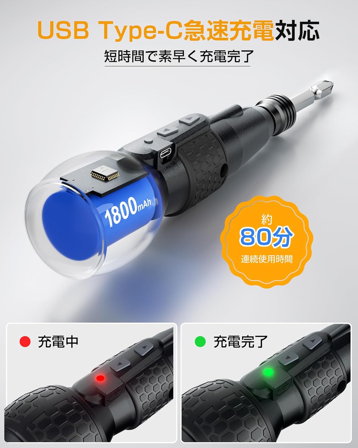 電動ドライバー 小型 強力 電動4N.m 手動10N.m USB-C充電式 高輝度LEDライト 軽量 DIY 操作簡単 女性/初心者対応 バージョンアップ版 父の日 誕生日プレゼント ブラック 電動ドライバー 小型 強力 電動4N.m 手動10N.m USB-C充電式 高輝度LEDライト 軽量 DIY 操作簡単 女性/初心者対応 バージョンアップ版 父の日 誕生日プレゼント ブラック