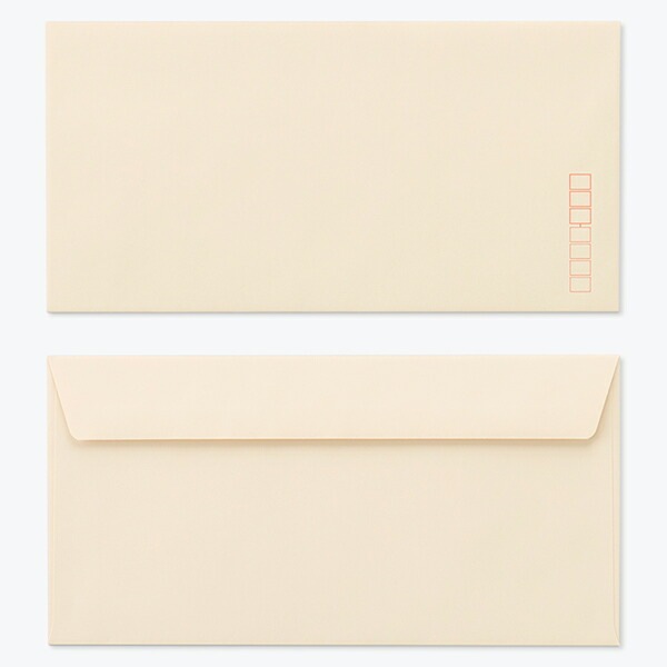 [ケース販売] 山櫻 封筒 洋長3 カマス貼FF ECベージュ 紙厚100g 郵便枠入 1,000枚 / ベロ折 A4三折用 パステルカラー 無地 郵便番号枠あり 00404188-1000